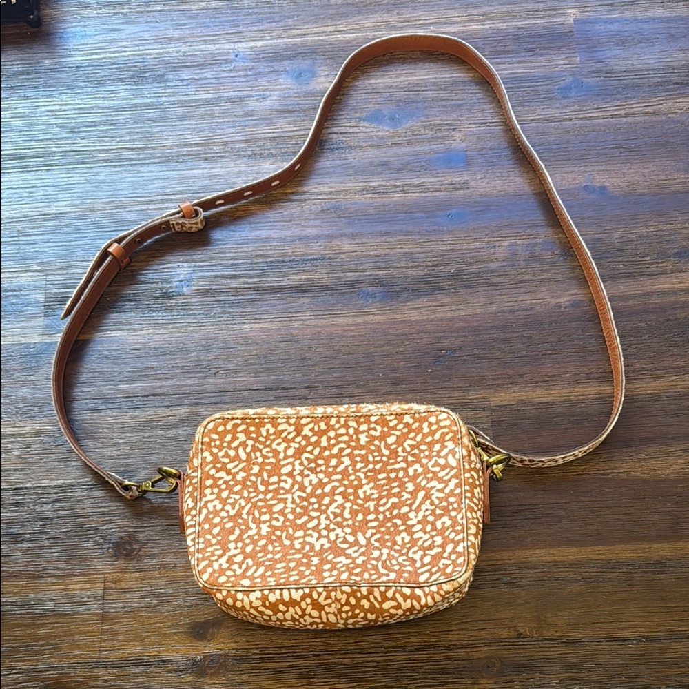 Patterned Tan Crossbody Bag